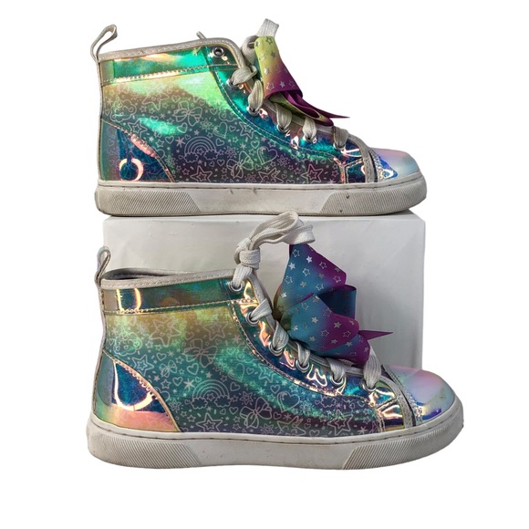 Nickelodeon Jojo Siwa Holo High Top Sneaker Tennis Shoe SIZE 3 - Picture 3 of 8